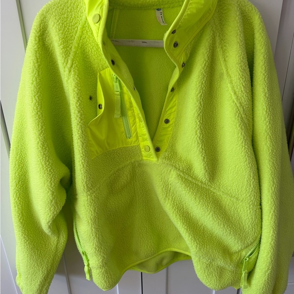 Free People Neon Yellow Fleece Jacket - Picture 3 of 4